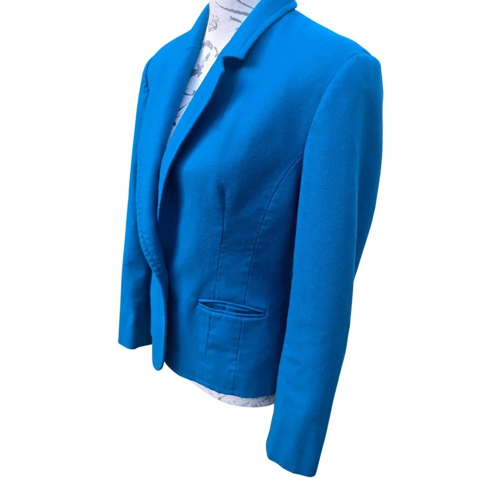 Pendleton Womens Blue 100% Virgin Wool Single Button Blazer Jacket‎ USA Size 10